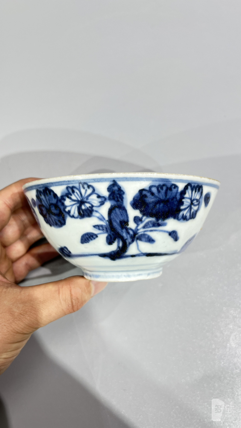 明 青花花卉纹碗 - 图2